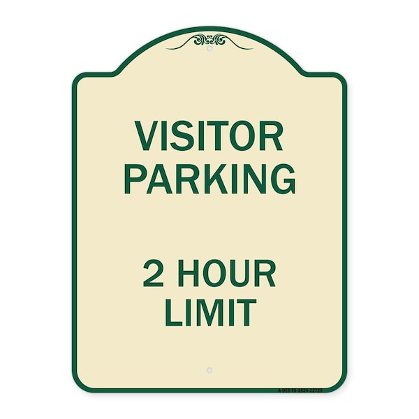 Signmission Visitor Parking Visitor Parking 2 Hour Limit Heavy-Gauge Aluminum Sign, 24" x 18", TG-1824-22729 A-DES-TG-1824-22729 - main